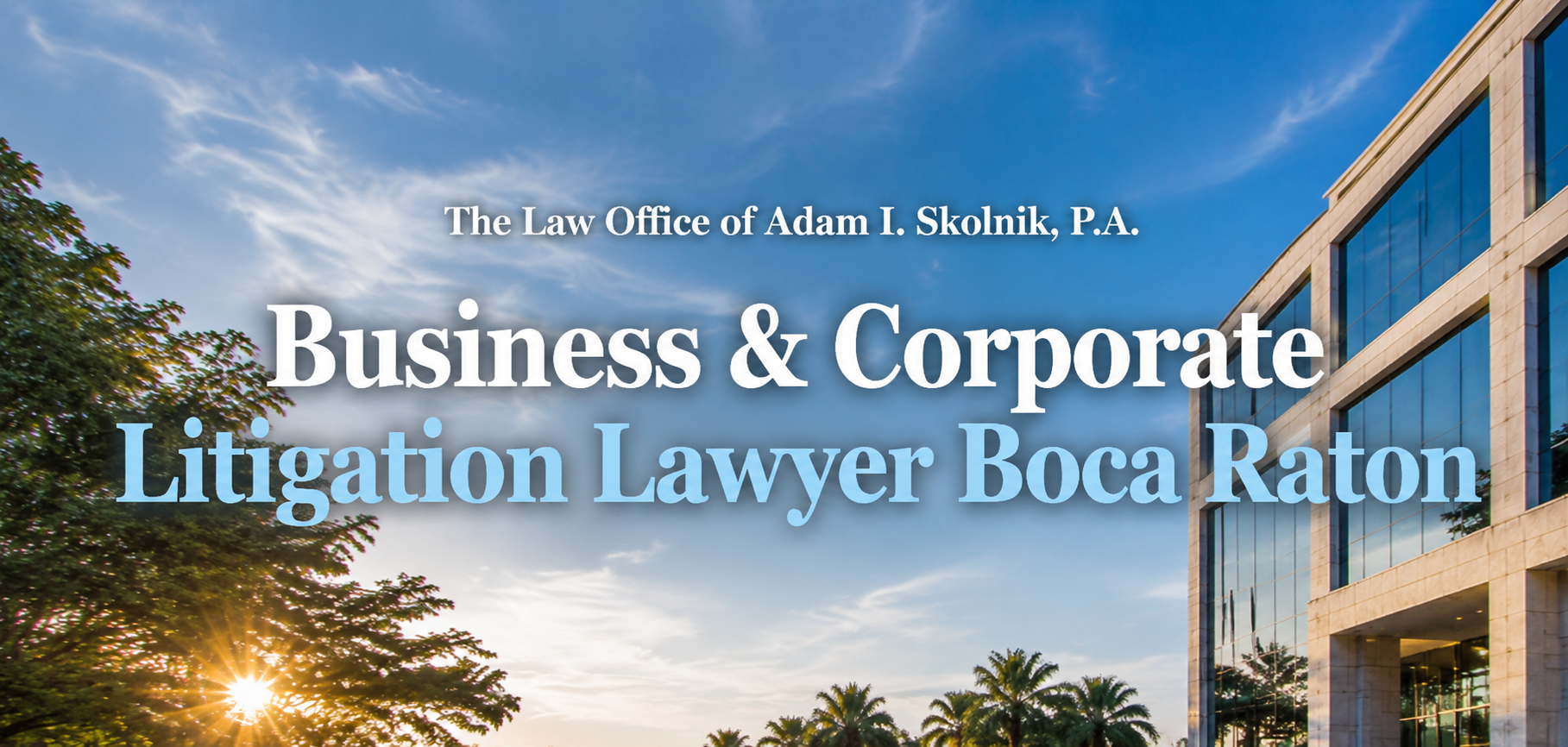 Business and Corporate Litigation Lawyer Boca Raton - The Law Office of Adam I. Skolnik, P.A.